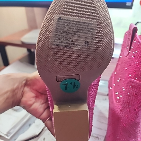 Women's Rhinestone Block Heel Mid Calf Short Ankle Booties Knee High Boots. 7.5 - Picture 8 of 9